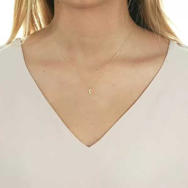 Leaf Jewelry Halskette Halbmond, 18 K Gelbgold Letzte 3 Tage
