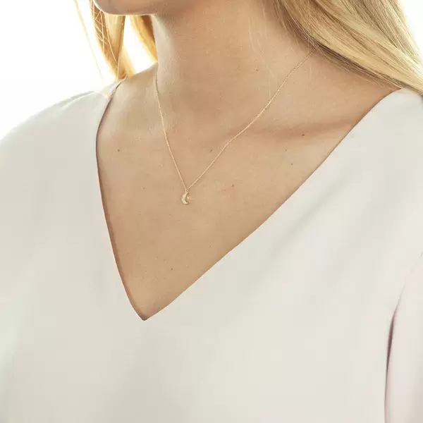 Leaf Jewelry Halskette Halbmond, 18 K Gelbgold Letzte 3 Tage