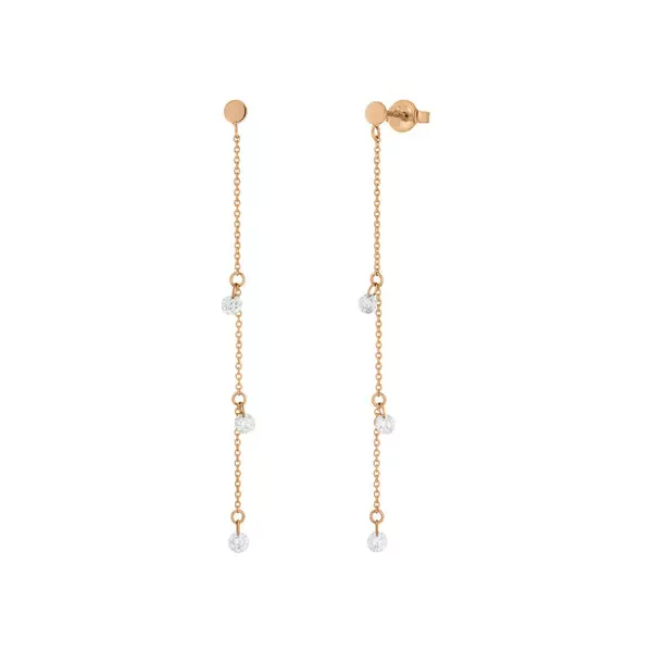 Leaf Jewelry Ohrringe Pure Chain mit Diamanten, 18 K Rosegold JETZT KAUFEN