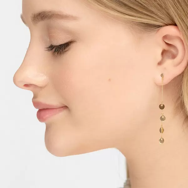 Leaf Jewelry Ohrringe Platelet Kette, 14 K Gelbgold Neueste Stile