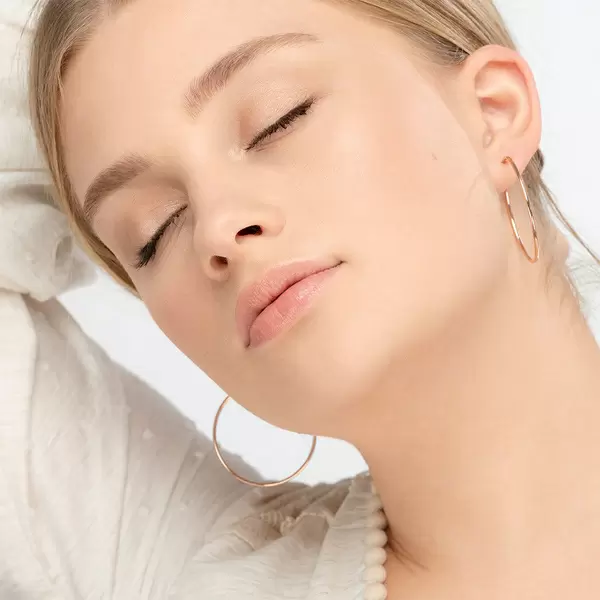Leaf Jewelry Creole Rund L, 40mm, 14 K Rosegold Zeitbegrenzte Promotion