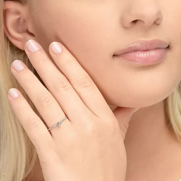 Leaf Jewelry Ring Petite, White Diamond, 14 K Weißgold Bis zu 50% Rabatt