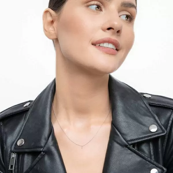 Leaf Jewelry Halskette Pure Diamant, 18 K Weißgold Bis zu 65% Rabatt