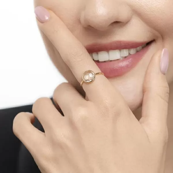 Leaf Jewelry Ring Grüner Amethyst, 14 K Gelbgold, Vierteljährliche Förderung