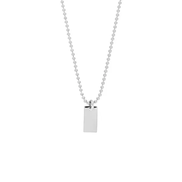 Leaf Jewelry Halskette Tiny Dog Tag, 14 K Weißgold Bis zu 55% Rabatt