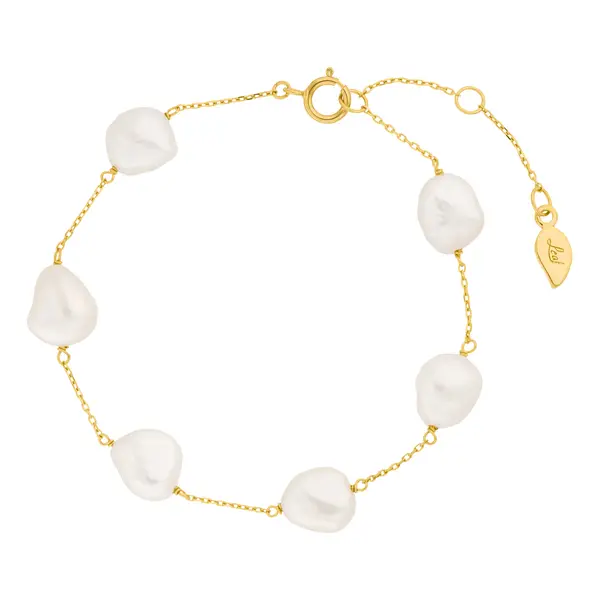 Leaf Jewelry Armkette Barock Pearls, 14K Gelbgold Nur noch ein Tag übrig