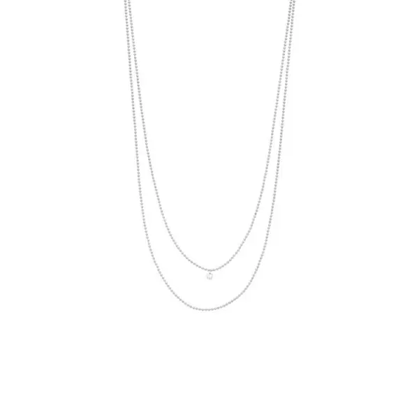 Leaf Jewelry Halskette Pure Double, Diamant, 14 K Weißgold Riesige Rabatte