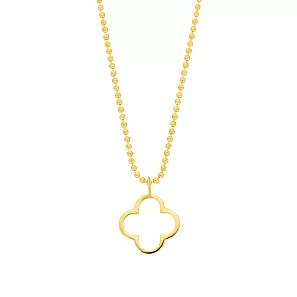Leaf Jewelry Halskette GENTLE CLOVER, 14 K Gelbgold Kostenloser Versand international