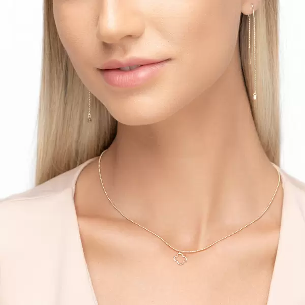 Leaf Jewelry Halskette GENTLE CLOVER, 14 K Gelbgold Kostenloser Versand international