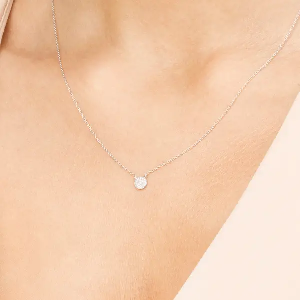 Leaf Jewelry Halskette Pavé mit Diamanten, 18 K Weissgold Speichern exportieren