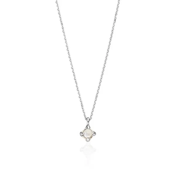 Leaf Jewelry Halskette Cabochon, Mondstein, 14 Weißgold 2025