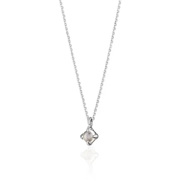 Leaf Jewelry Halskette Cabochon, Mondstein, 14 Weißgold 2025