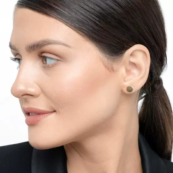 Leaf Jewelry Ohrstecker Disc 8 mm, 14 K Gelbgold Online