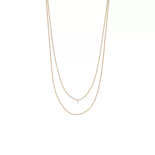 Leaf Jewelry Halskette Pure Double, Diamant, 14 K Rosegold Outlet