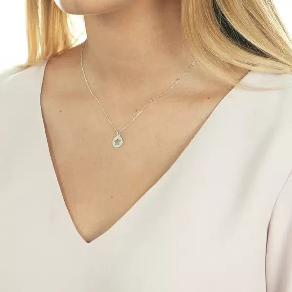 Leaf Jewelry Halskette Star, 14K Weissgold Auslauf