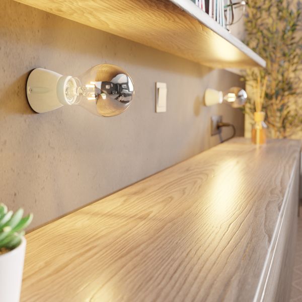 E27 LED Leuchtmittel, A60, warmweiß (2700 K), 4,1 W, 461lm, Kopfspiegel (silber) Super Sparpreis