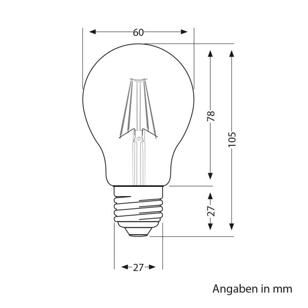 E27 LED Leuchtmittel, A60, warmweiß (2700 K), 4,1 W, 461lm, Kopfspiegel (silber) Super Sparpreis