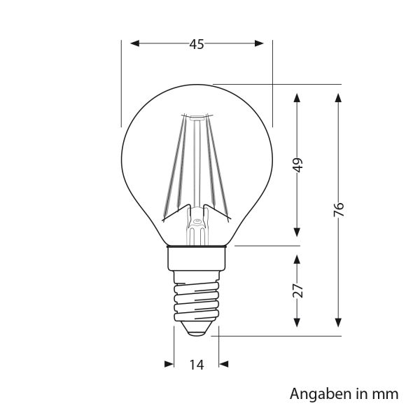E14 LED Leuchtmittel, G45, warmweiß (2700 K), 4,5 W, 542lm, 3-Stufen-Dimmer Verkauf