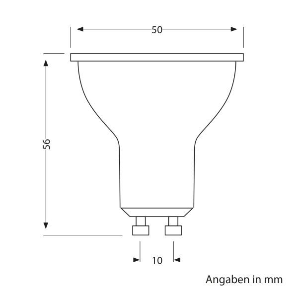 GU10 LED Leuchtmittel, PAR16, warmweiß (2800 K), 0,5 W, 49lm, 100°, matt im Angebot