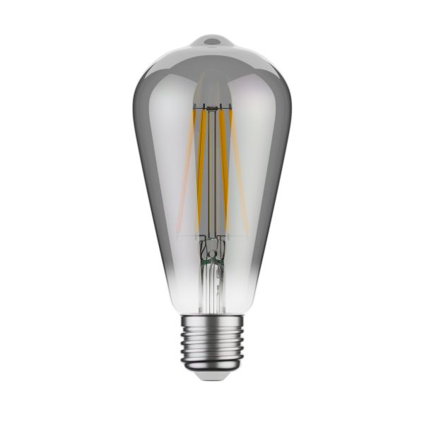 E27 LED Leuchtmittel, ST64, extra warmweiß (1800 K), 7,6 W, 240lm, Rauchglas Fabrikverkauf