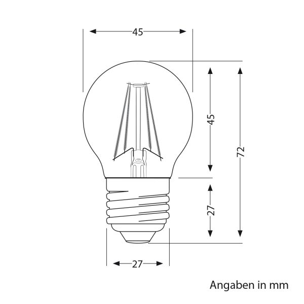 E27 LED Leuchtmittel, G45, warmweiß (2700 K), 4 W, 477lm, gefrostet Fabrik Onlineshop