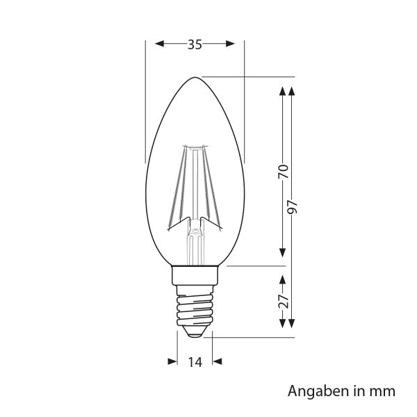 E14 LED Leuchtmittel, Kerze, warmweiß (2700 K), 3,7 W, 452lm Fabrikpreis