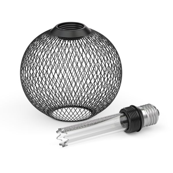 E27 LED Leuchtmittel, Lampe, Metallkäfig schwarz, G120, extra warmweiß (1800 K), 4W, 220lm Rabatt