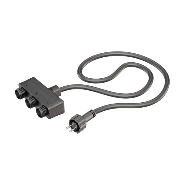 3-fach Verteiler für Stecksystem NEMO (IP44), 1m, schwarz
