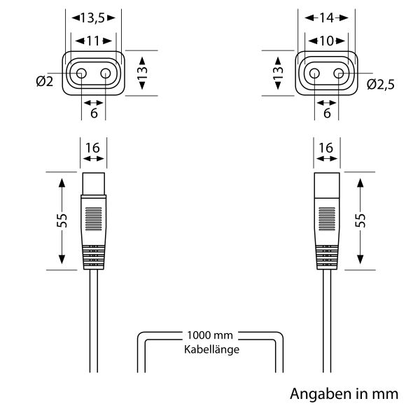 Durchleitungskabel für Stecksystem SPIDER, 1m, weiß Lagerräumung