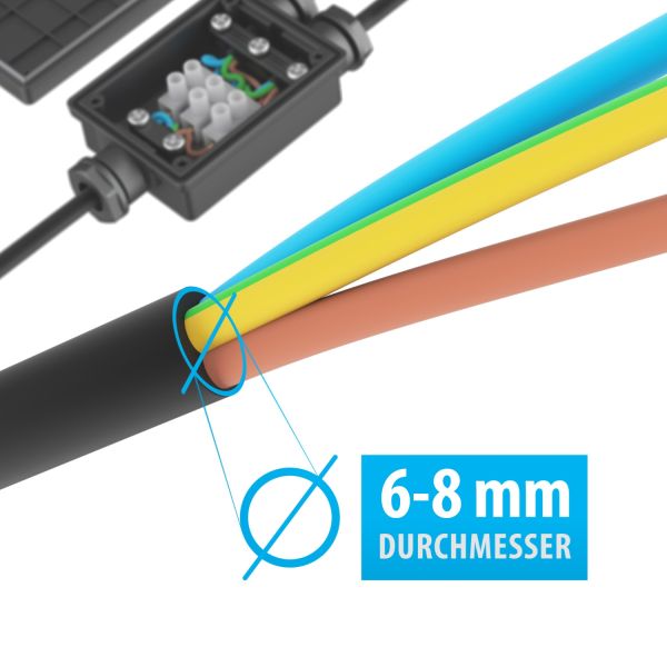 2-fach Kabelverbinder für außen, IP68, Muffe für 6 - 8mm Kabel-Durchmesser Neuheiten