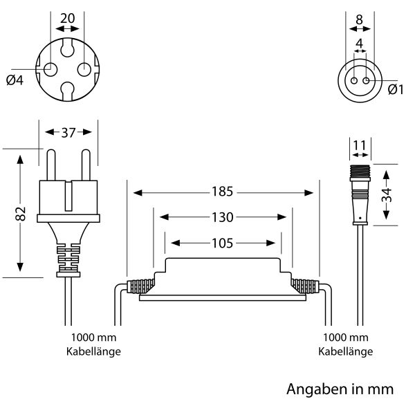30W LED Netzteil für Stecksystem DOP, Stecker, 12V DC, schwarz, IP65 Sonderangebote