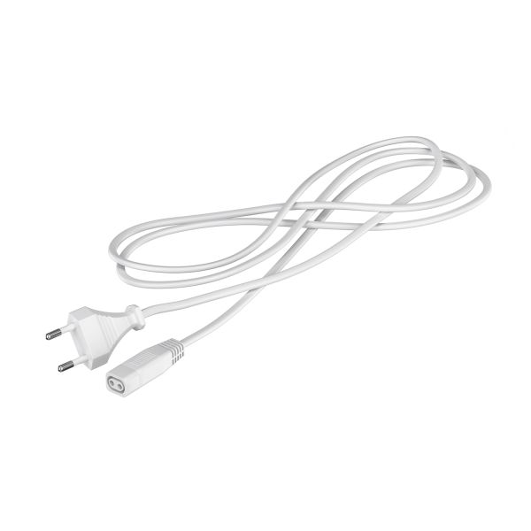 Netzkabel von Eurostecker Typ C auf Stecksystem SPIDER, 1,5m, weiß