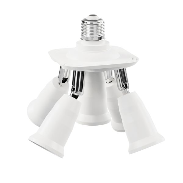 E27 Sockel, 5-fach Splitter-Adapter, weiß Zeitbegrenzte Promotion