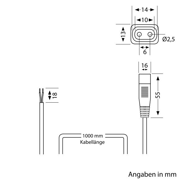 Anschlusskabel von 2-adrig auf Stecksystem SPIDER, 1m, weiß 2 x 0,75 mm² 50% Rabatt mit kostenlosem Versand