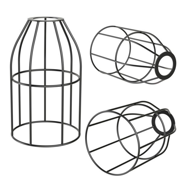 Käfig-Lampenschirm, schwarz, 122mm Ø Kostenloser Versand international