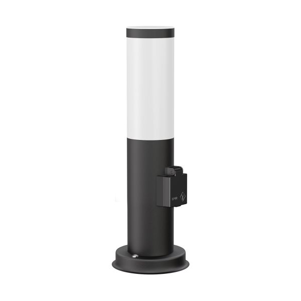 Wegelicht / Pollerleuchte / Gartenleuchte PORU für außen, IP44, 39 cm, mit Steckdose (Farbe wählbar)