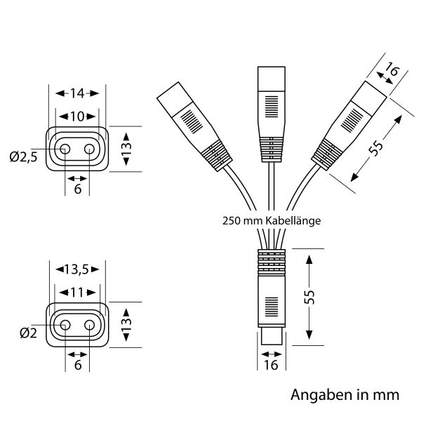 3-fach Verteiler für Stecksystem SPIDER, 0,25m, weiß Exklusive Angebote