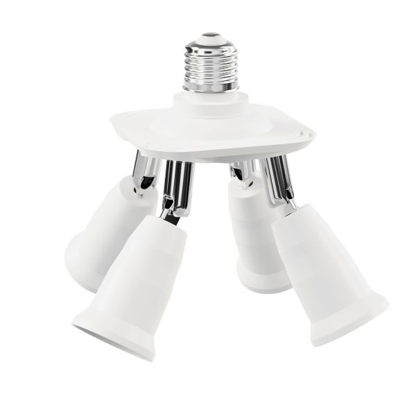 E27 Sockel, 4-fach Splitter-Adapter, weiß Sonderangebote