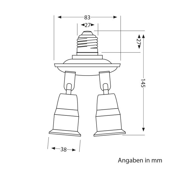E27 Sockel, 4-fach Splitter-Adapter, weiß Sonderangebote