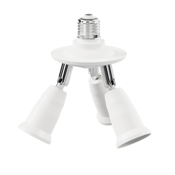 E27 Sockel, 3-fach Splitter-Adapter, weiß Kostenlose Rückgabe