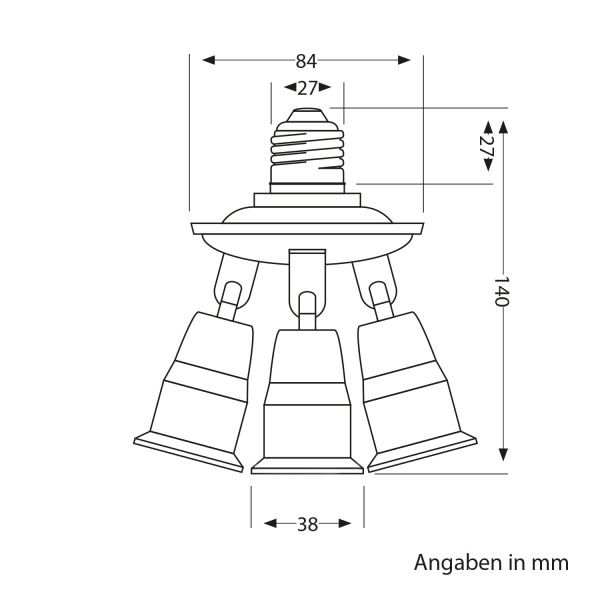E27 Sockel, 3-fach Splitter-Adapter, weiß Kostenlose Rückgabe