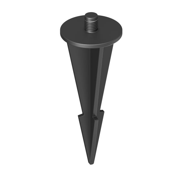 Garten-Erdspieß, für Solar-Pflasterstein BROSLO, schwarz, 8cm, 30mm Ø