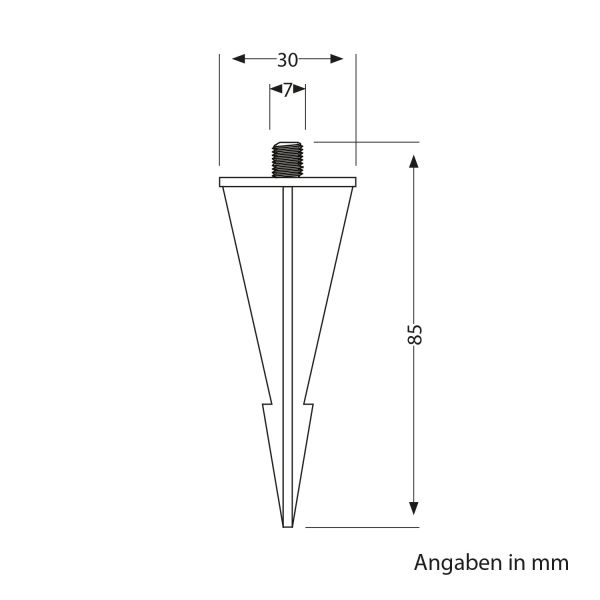 Garten-Erdspieß, für Solar-Pflasterstein BROSLO, schwarz, 8cm, 30mm Ø Nur für heute