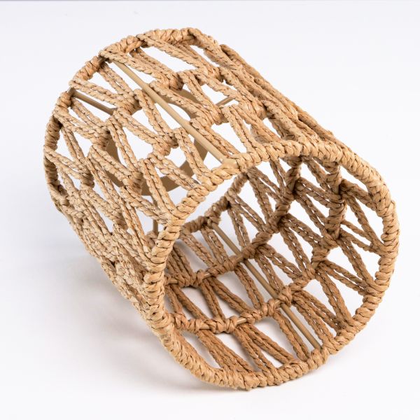Handgefertigter Boho-Seil-Lampenschirm, natur-beige, 120mm Ø Vierteljährliche Förderung