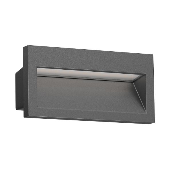 LED Wandeinbauleuchte NOLA, Downlight für außen, IP54, 140 x 70mm (Farbe, Lichtfarbe wählbar)