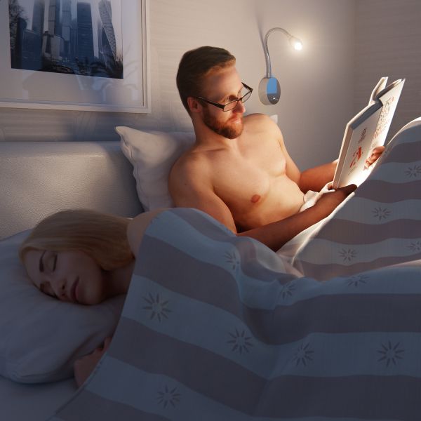 LED Lese-Lampe / Wand-Leuchte, Schwanenhals, Chrom, Schalter (Lichtfarbe, Mit Kabel wählbar) Bestseller