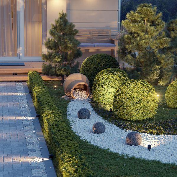 Kleiner LED Gartenstrahler mit Erdspieß TARL für außen, IP65, Stecker, schwarz, 4,3 W (Lichtfarbe wählbar) Räumungsverkauf