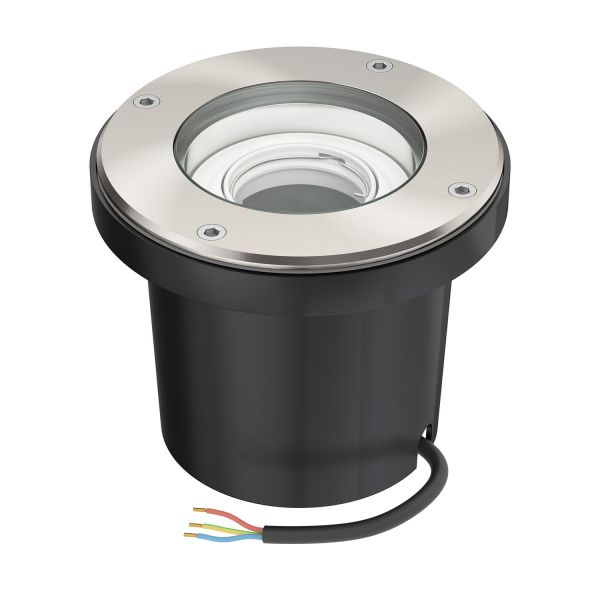 Bodeneinbaustrahler BOFU für außen schwenkbar Edelstahl rund IP67 150mm Ø (Farbe, Leuchtmittel wählbar)