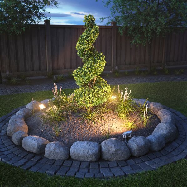 LED Gartenstrahler FLIN mit Erdspieß & Stecker für außen, Scheinwerfer, IP66 wasserfest, 10,9W 837lm warm-weiß (Farbe wählbar) Bis zu 50% Rabatt