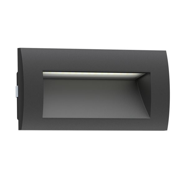 LED Wandeinbauleuchte ZIBAL, Downlight für außen, IP65, 140 x 70mm (Farbe, Lichtfarbe wählbar)